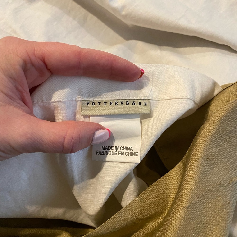 Pottery Barn Dupioni Silk double wide curtains, lined: 2 panels